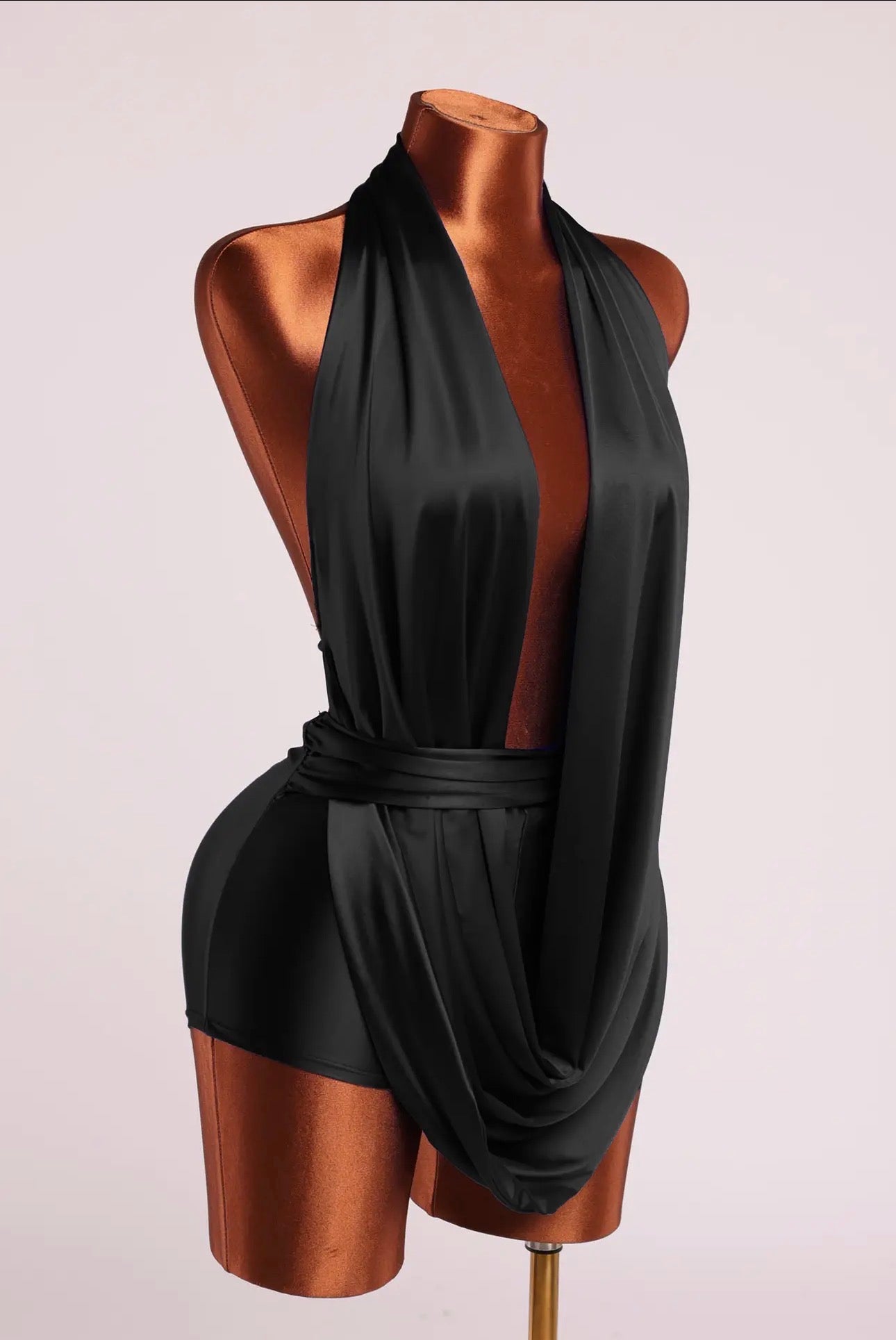 Halter Cowl Neck Open Back Clubwer Romper