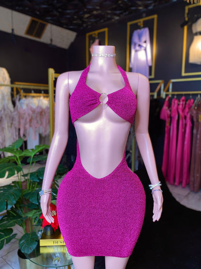 Glitter Rouched mini dress