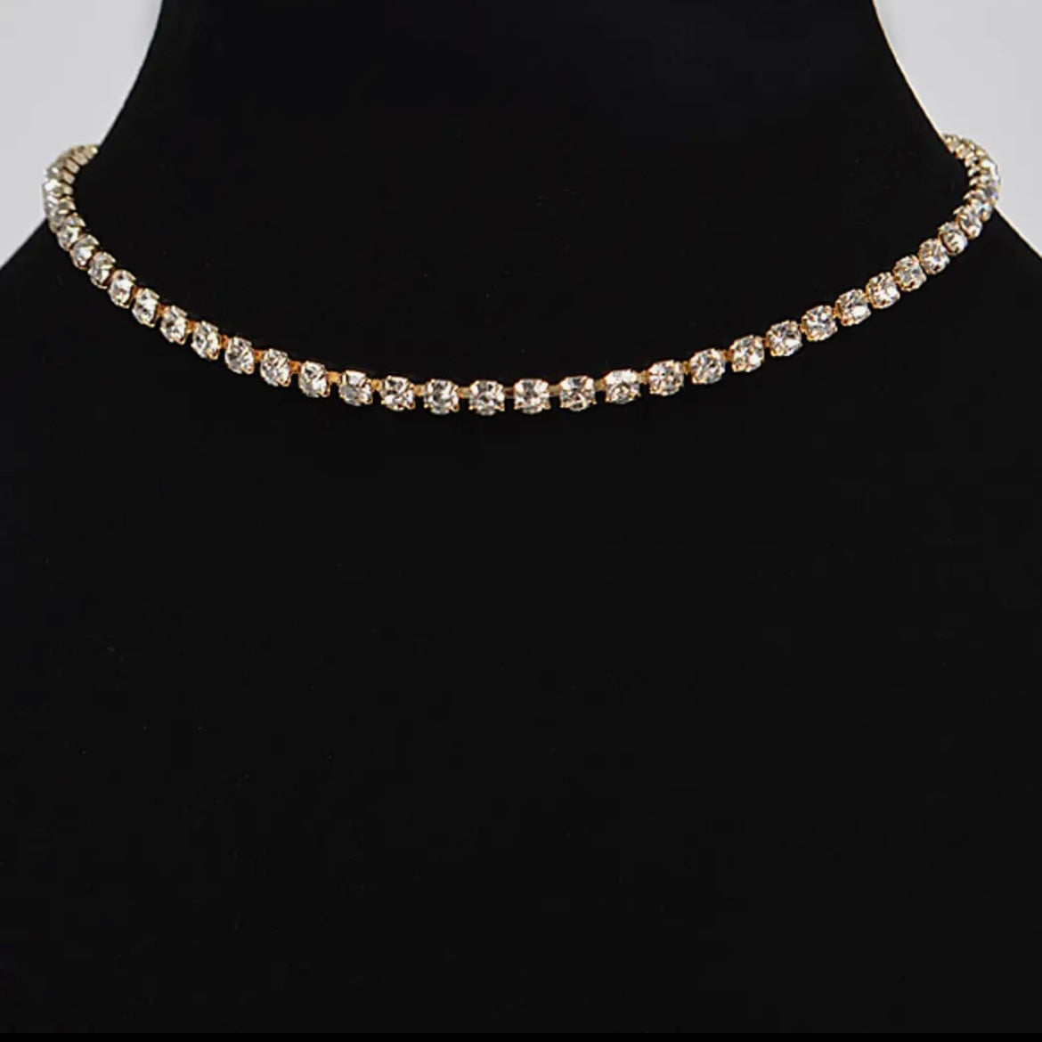 Rhinestone Thin Choker Necklace