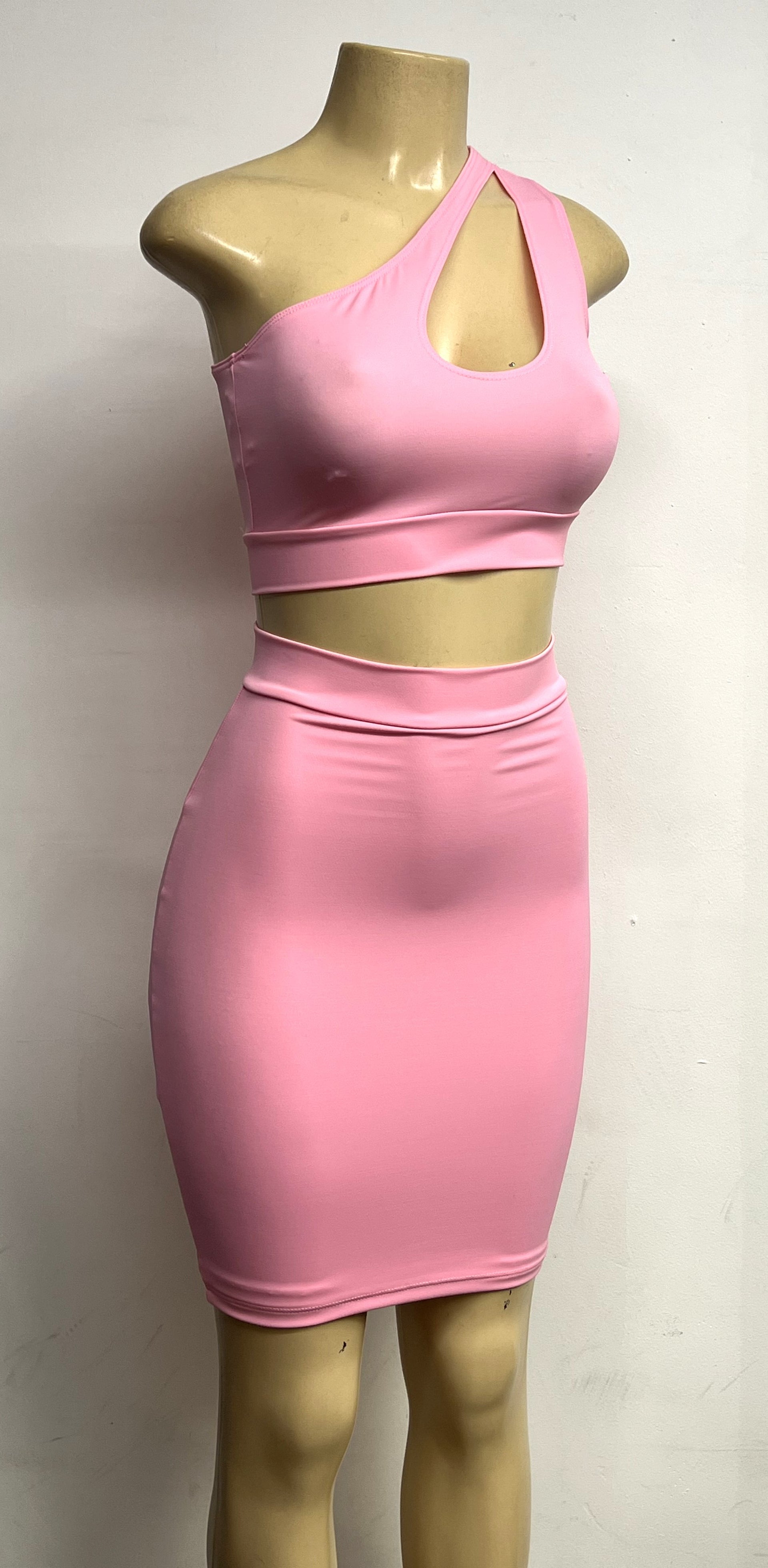 Metallic One Shoulder Top and Fur Skirt Set – The Lik Boutique
