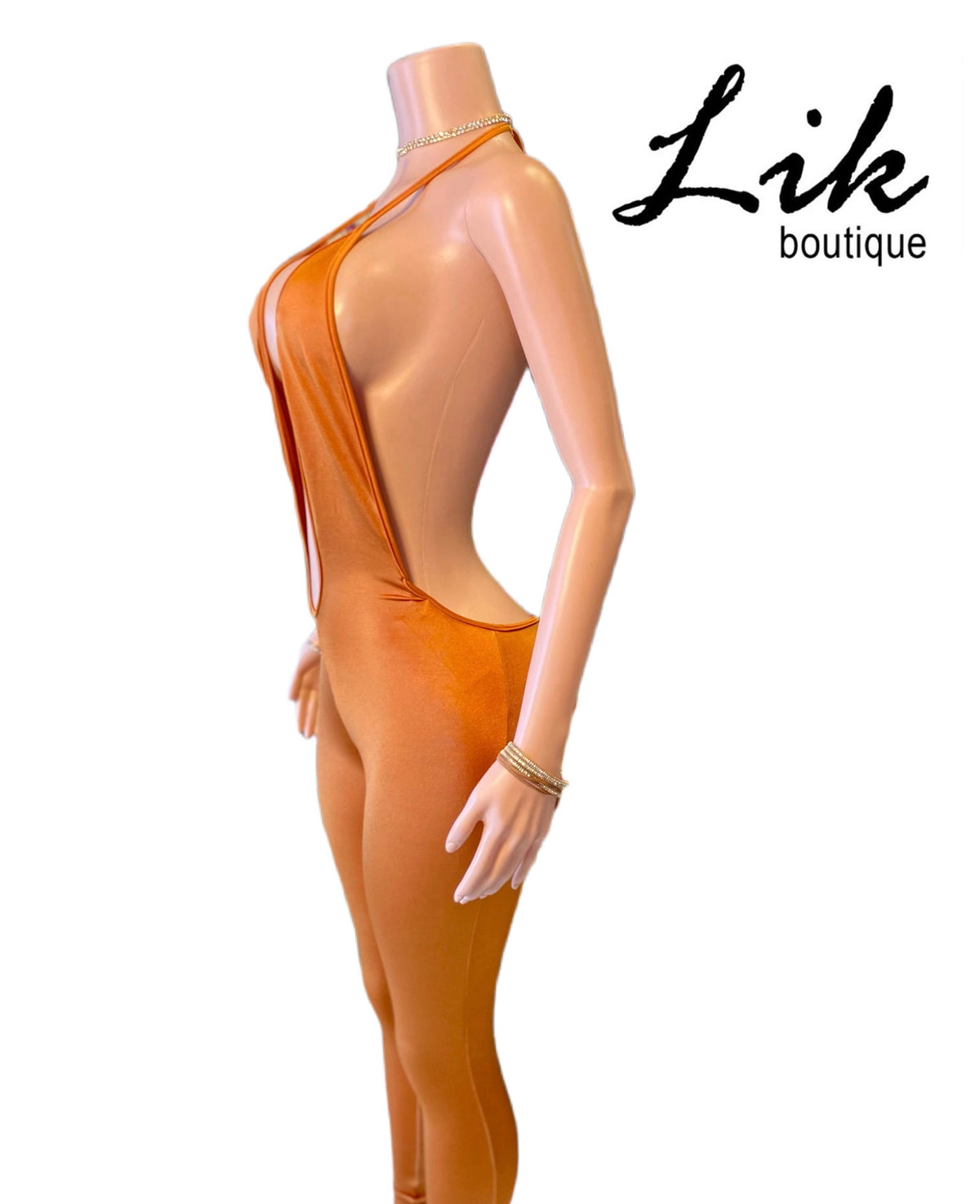 Deep V Coppertone Halter Jumper