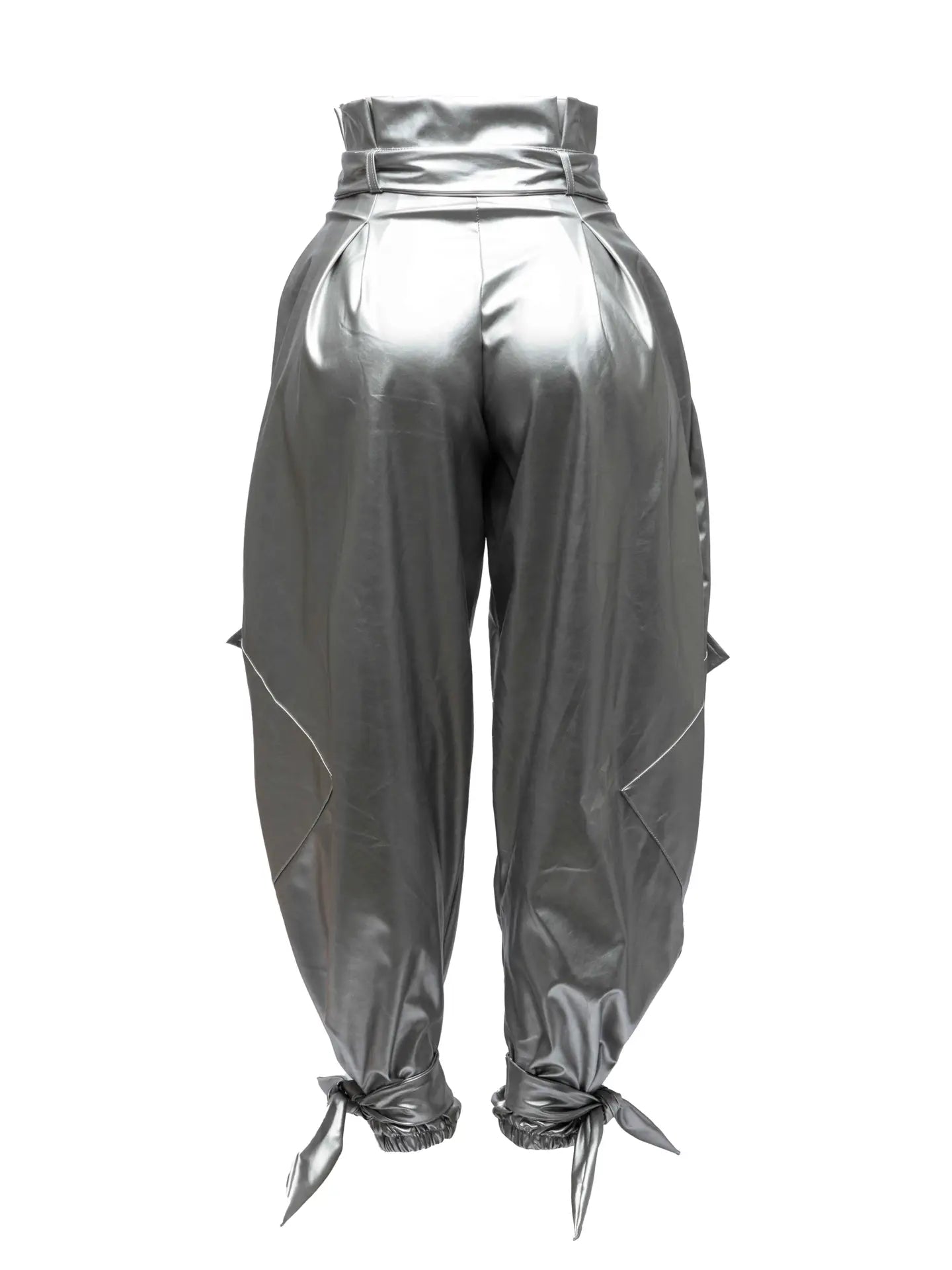 Metallic PU Jogger Pants