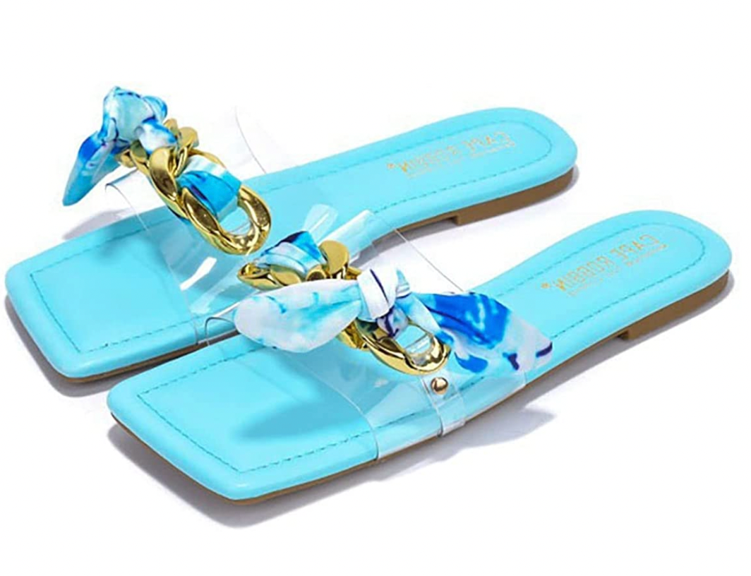 Knot Tie Clear Strap Sandals