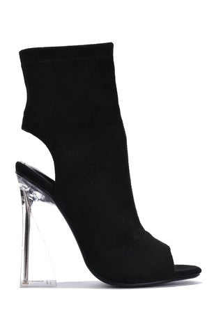 Clear Heel Ankle Boot