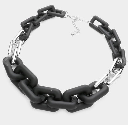 Open Rectangle Link Necklace