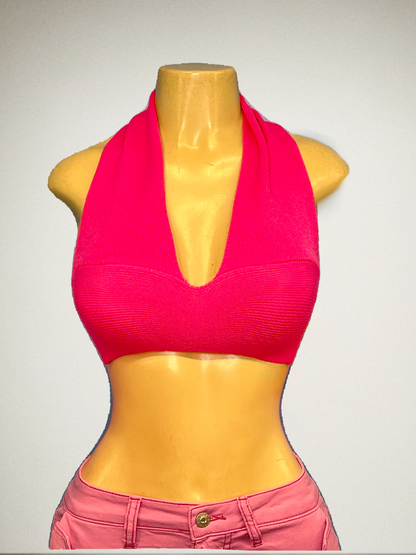 Backless Knitted Halter Top