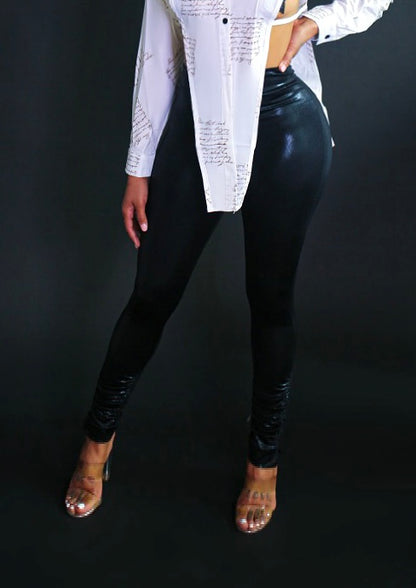 Micro Dot Pant with ruching